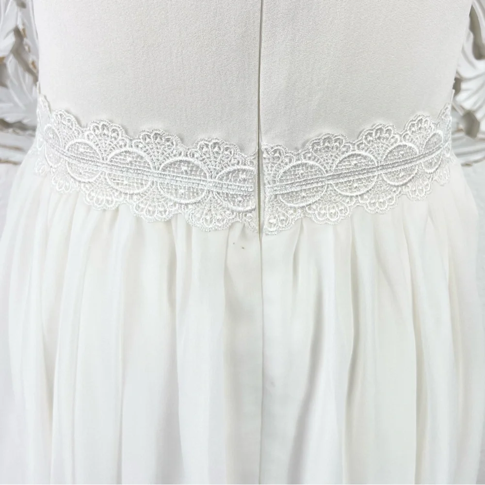 {Dress The Population} Brielle Lace-Trimmed Fit And Flare Dress, Size S